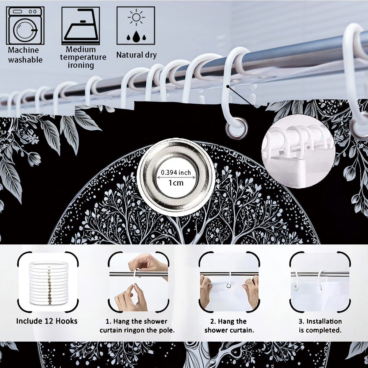 Artistic Tree Design Bathroom Set