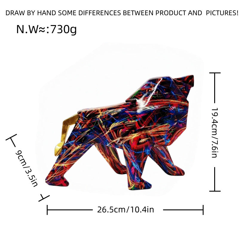 Colorful lion figure made of high-quality resin Acalora