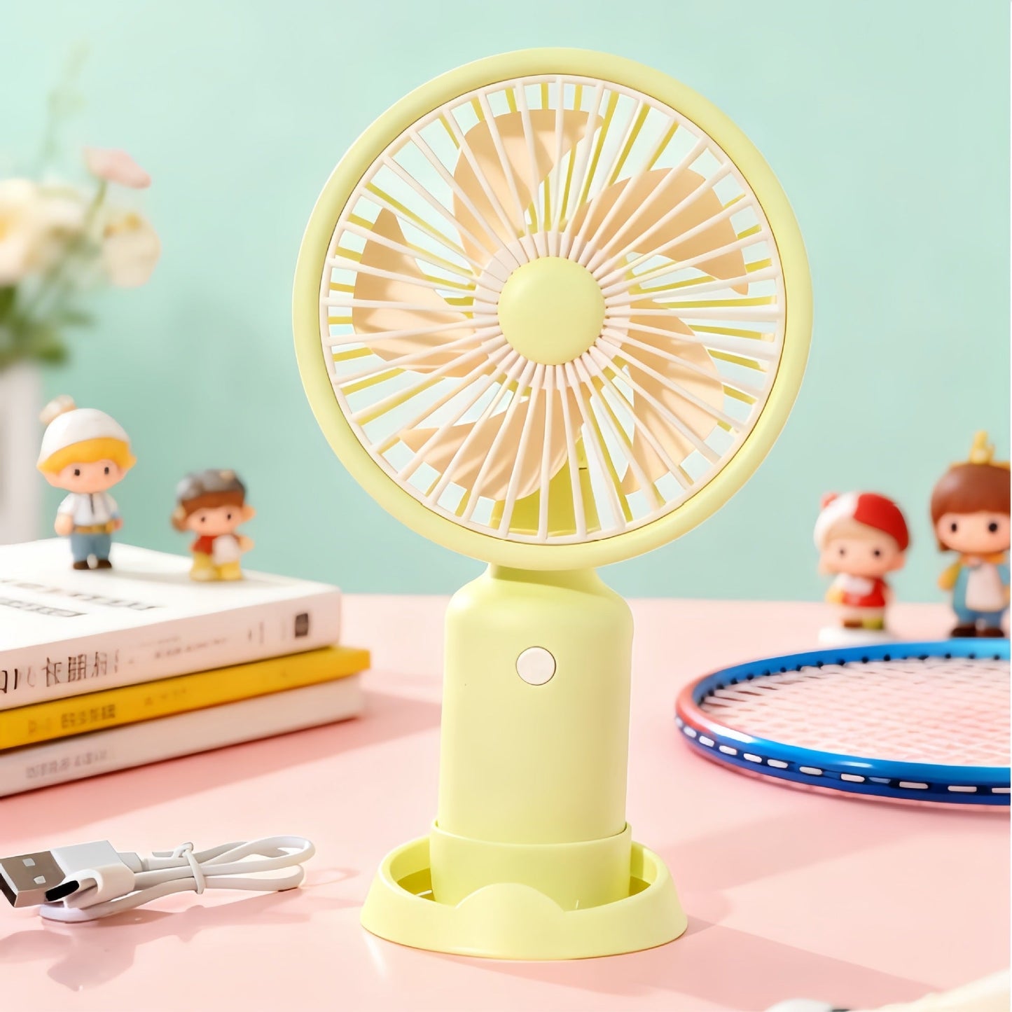 Women's portable USB mini fan with adjustable speed control Bowlift