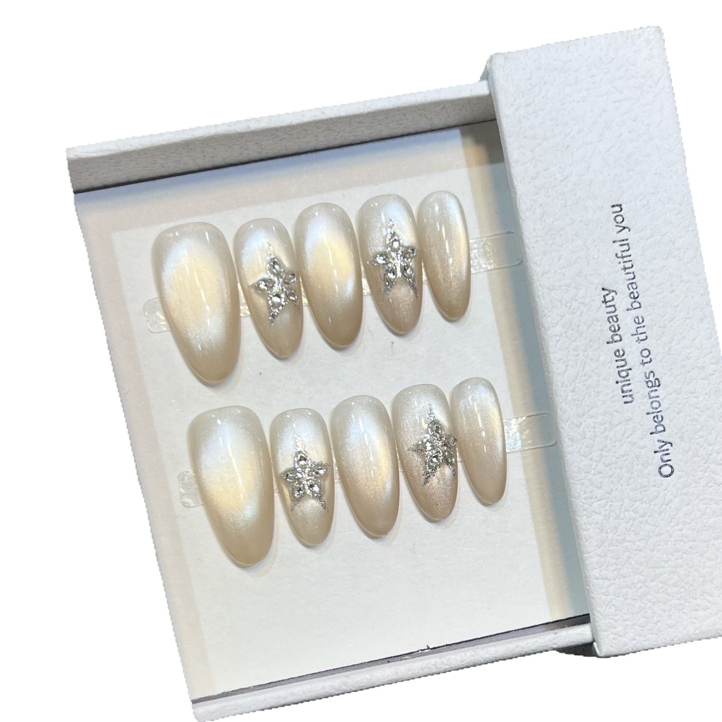 Star-Embellished Press-On Nail Art Set Acalora