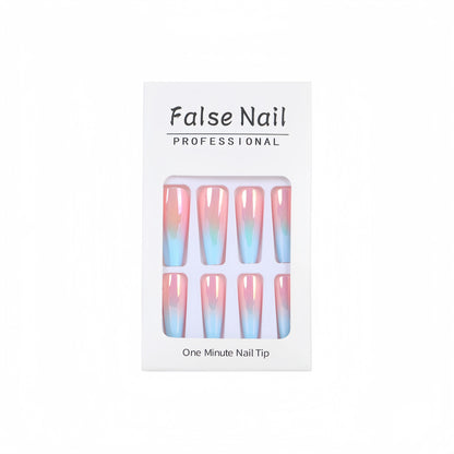 Artificial nails in modern glitter gradient design Acalora