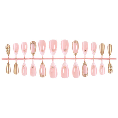 Decorative Press-On Nail Art Set with Premium Gold Accents Acalora