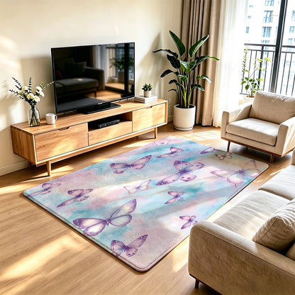 Unisex Decorative Butterfly Print Area Rug