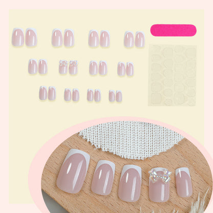 Elegant Glossy Press-On Nails with Jewel Accents Acalora