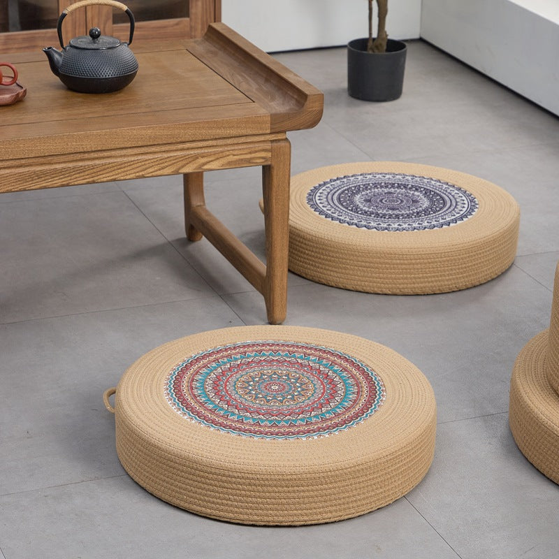 Beef Artificial Leather Pouf Acalora