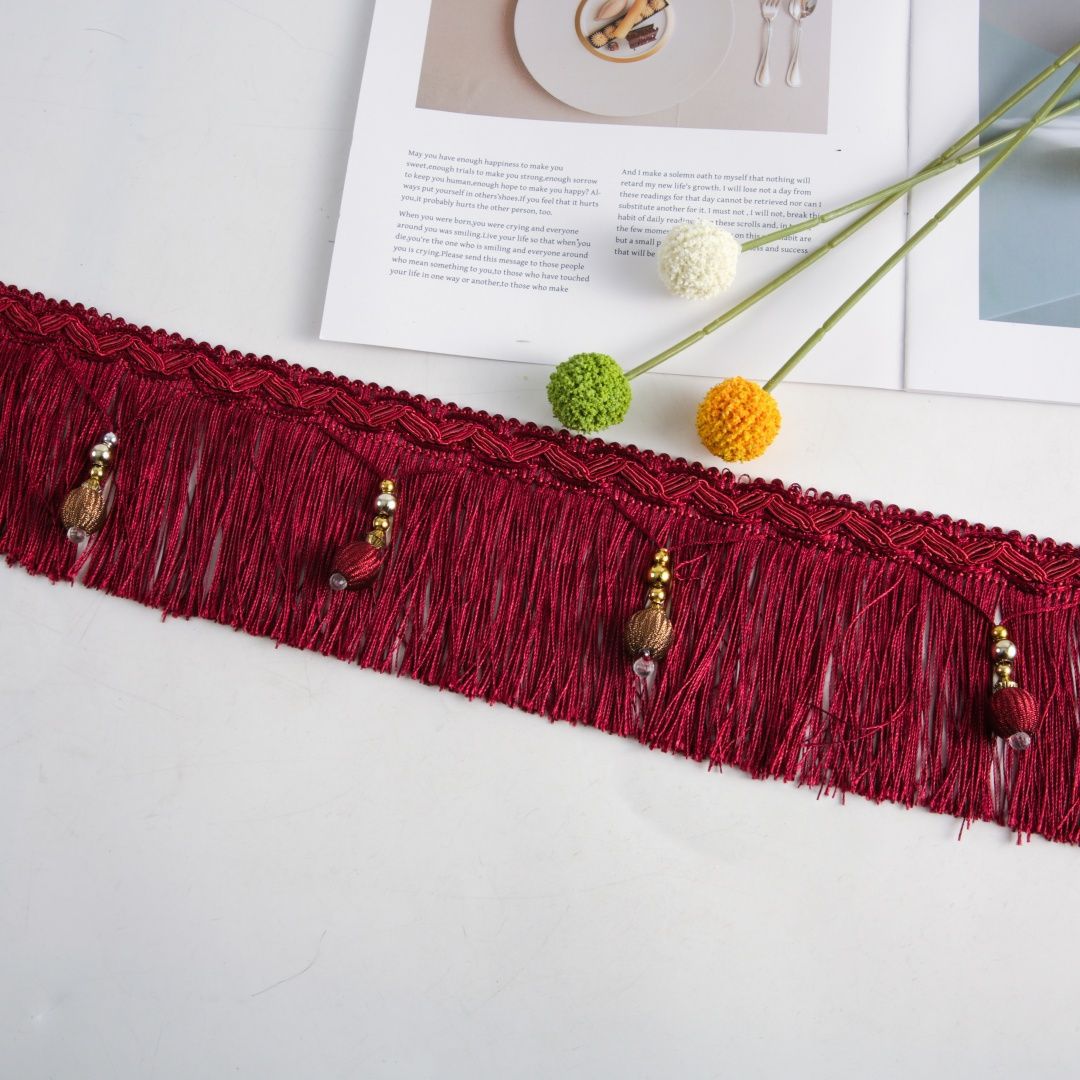 Luxury Fringe Braid with Bead Trim Acalora