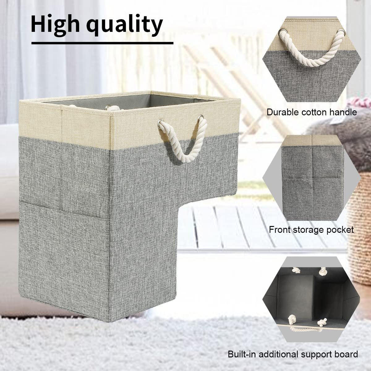 Multifunctional storage basket with handles Acalora