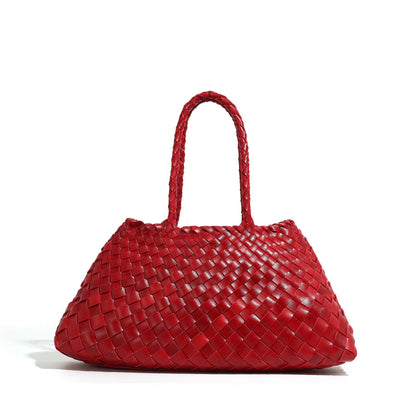 Handcrafted Woven Leather Tote Acalora
