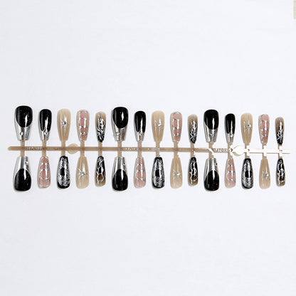 Artificial nail set with elegant glitter and design accents Acalora