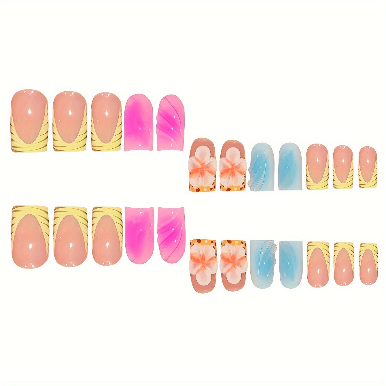 Floral Art Press-On Nails Acalora