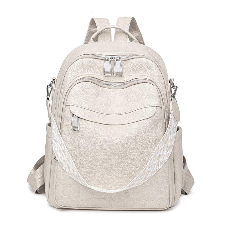 Versatile Textured Backpack with Multiple Compartts Acalora