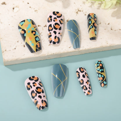 Creative artificial nails in modern animal print design Acalora