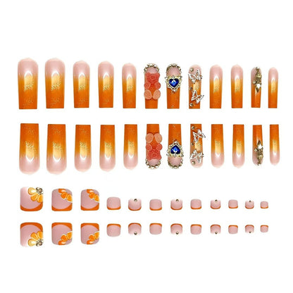 Floral Decorative Press-On Nails Acalora