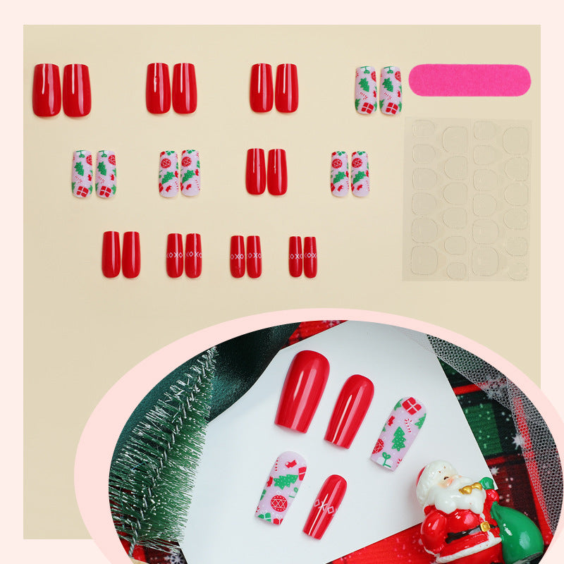 Holiday-Themed Press-On Nail Set Acalora