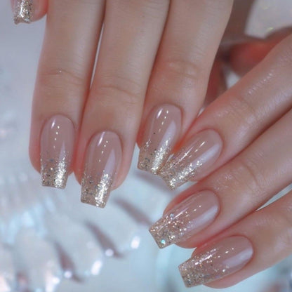 Artificial nails with glitter French tips Acalora