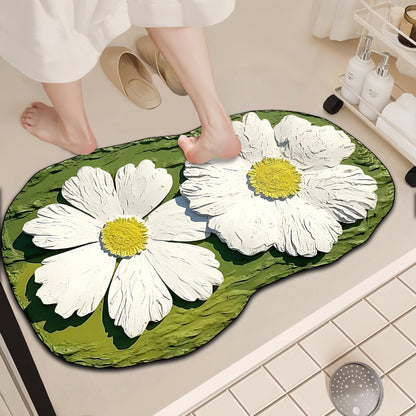 Luxurious Floral Design Bath Mat