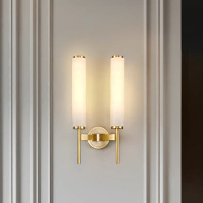 Elegant Glass and Brass Wall Sconce Light Fixture