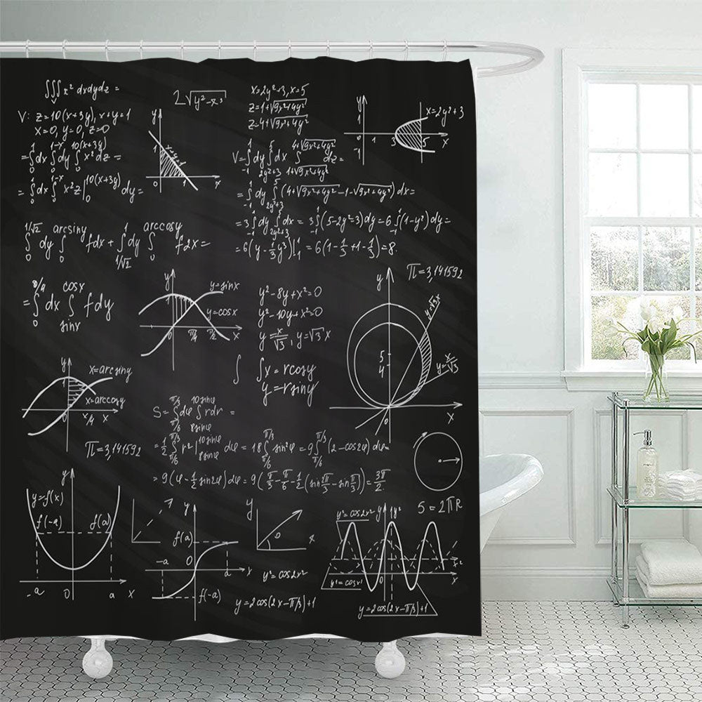 Shower Curtain with Scientific Equation Design