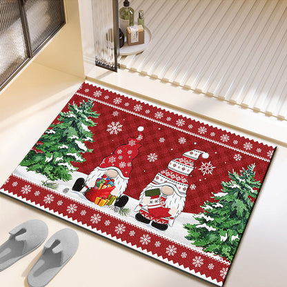 Festive Christmas-Themed Bath Mat