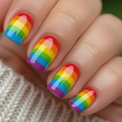 Striped Gradient Nail Art Set Acalora