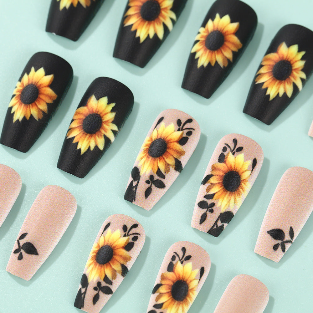 Artificial nails with sunflower motif Acalora