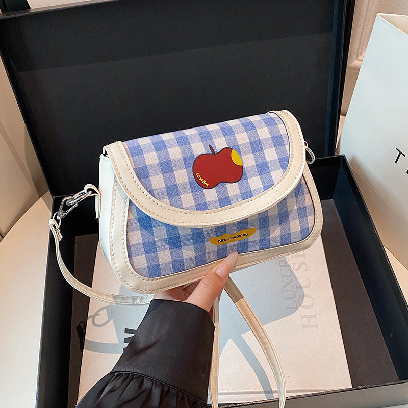 Playful Gingham Pattern Handbag Acalora