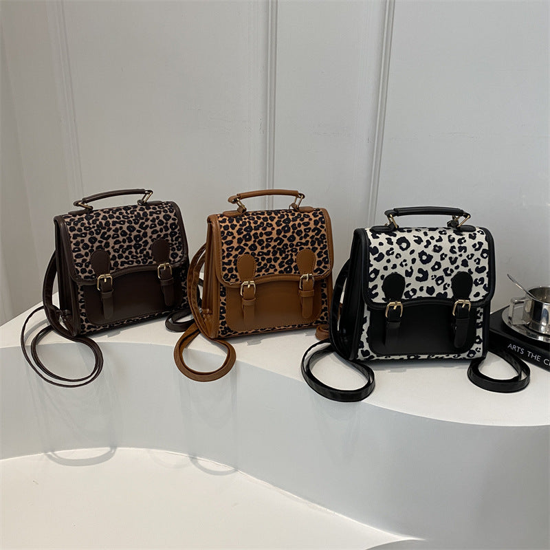 Chic Leopard Print Satchel Crossbody Bag Acalora