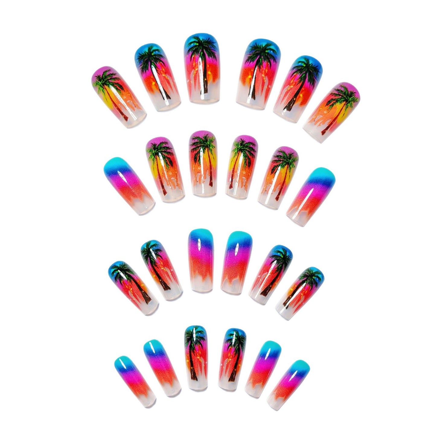 Tropical Sunset Nail Art Acalora