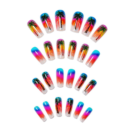 Tropical Sunset Nail Art Acalora