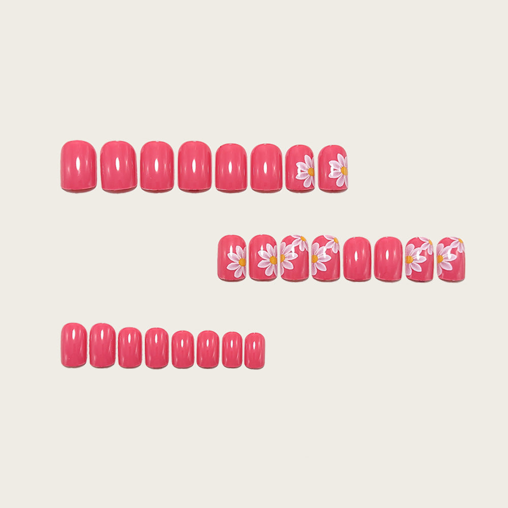 Fake nails with floral design and high-gloss finish Acalora