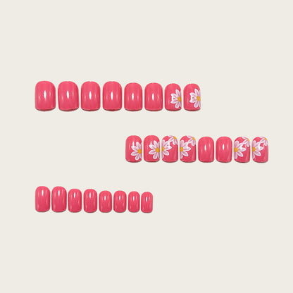 Fake nails with floral design and high-gloss finish Acalora