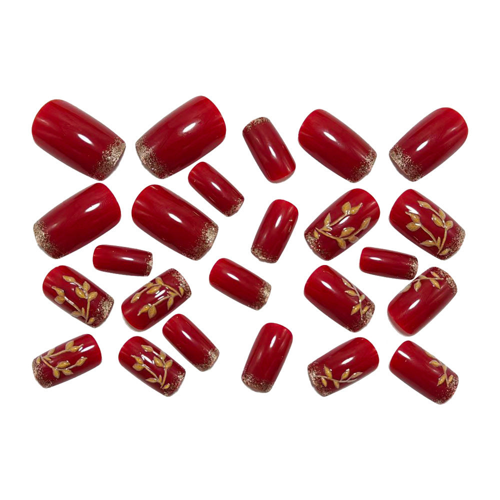 Artificial nails with elegant leaf designs Acalora