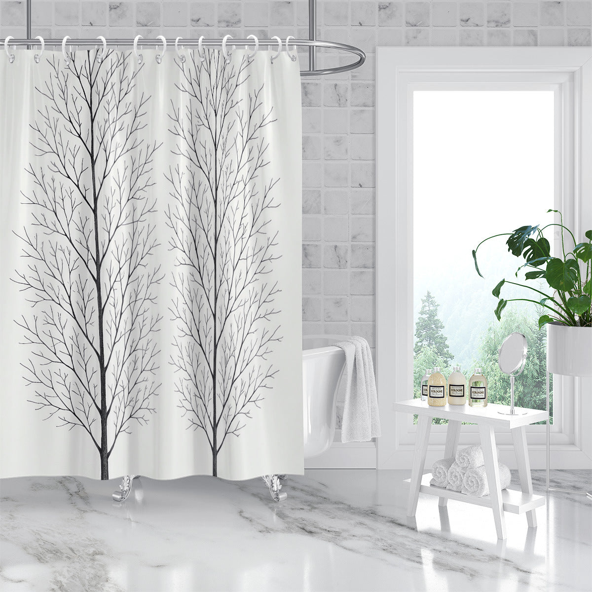 Artistic Tree Design Shower Curtain