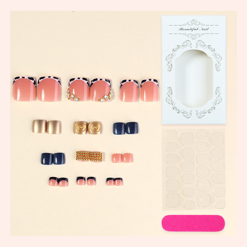 Elegant Press-On Nail Art Set with Decorative Accents Acalora