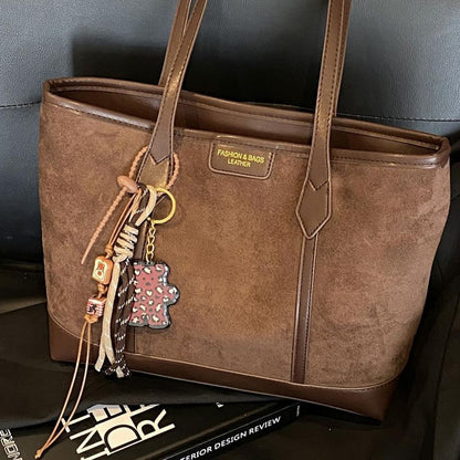 Spacious Suede Tote Bag Acalora