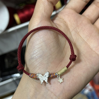 Butterfly Charm Knotted Bracelet Acalora