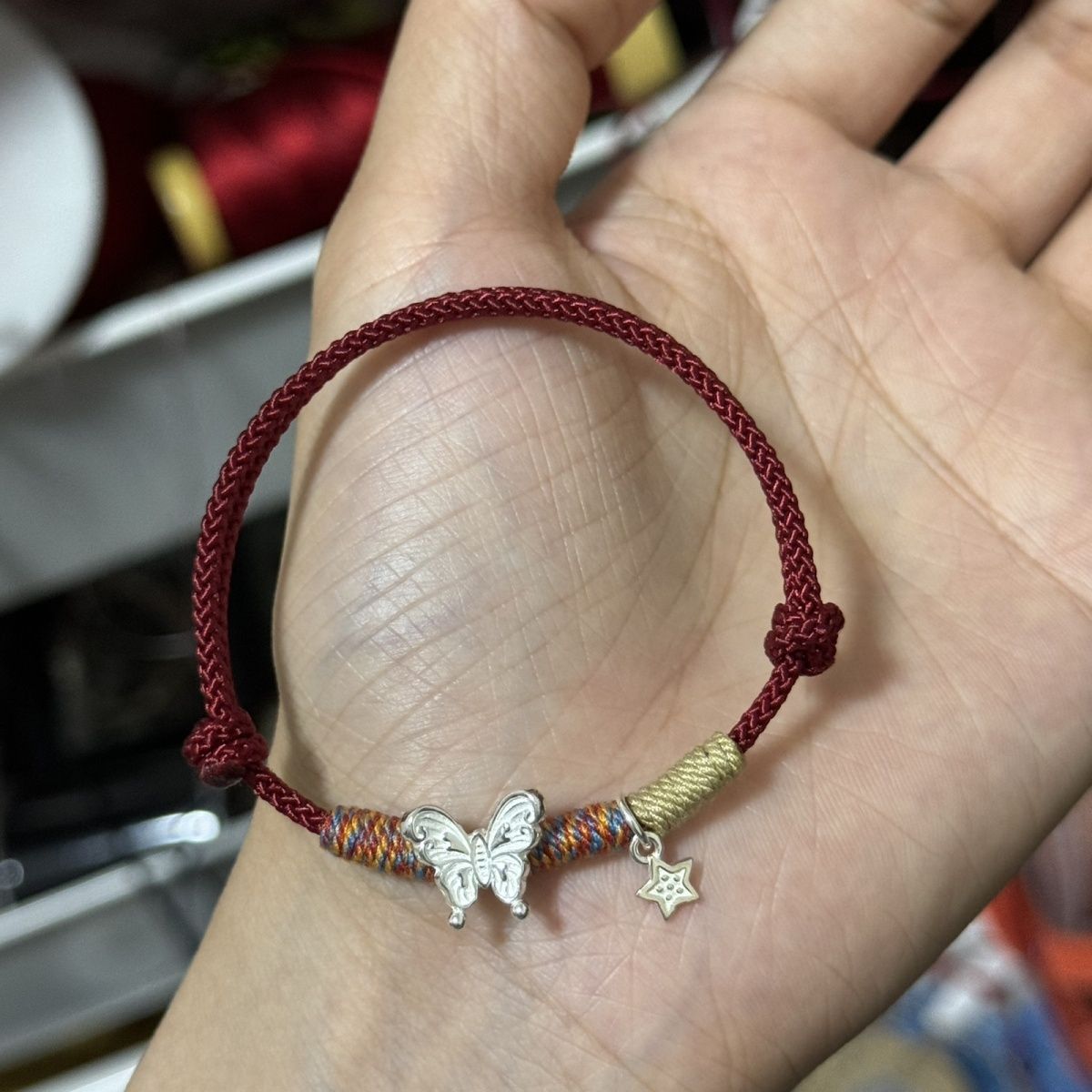 Butterfly Charm Macrame Bracelet Acalora