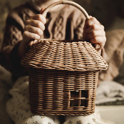 Charming Cottage-Shaped Woven Storage Basket Acalora