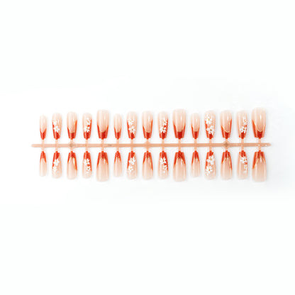Artificial Nail Set with Floral Accents Acalora