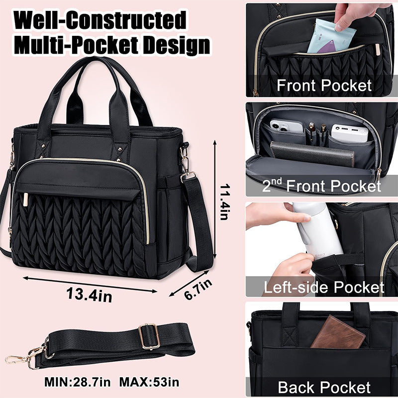 Quilted Multi-Functional Work Tote Acalora