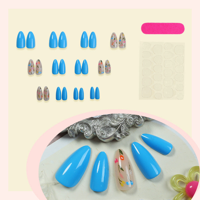Detailed Floral Design Press-On Nail Set Acalora