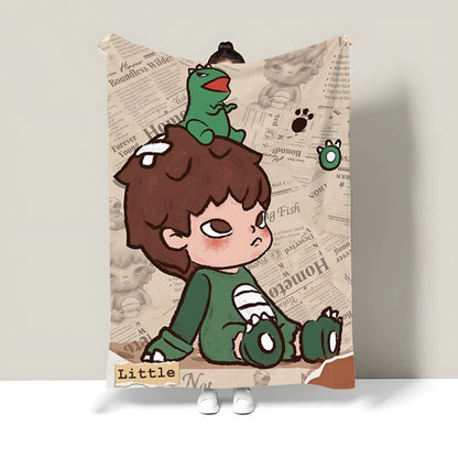 Cartoon-Themed Decorative Blanket