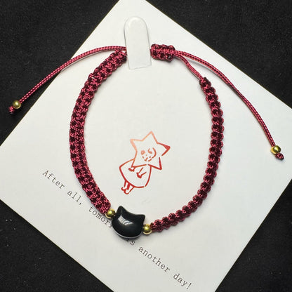 Adjustable Cat-Themed Friendship Bracelet Acalora