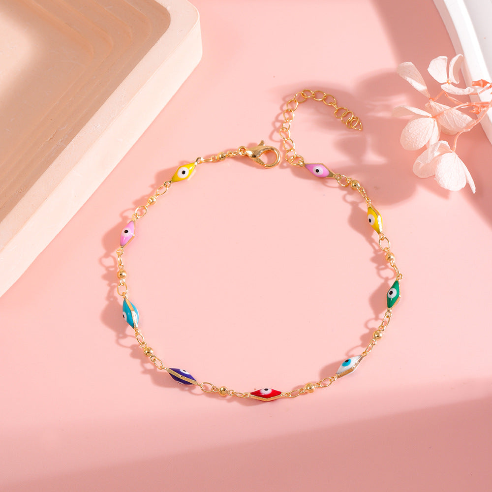 Colorful Evil Eye Charm Anklet Acalora 1788164324