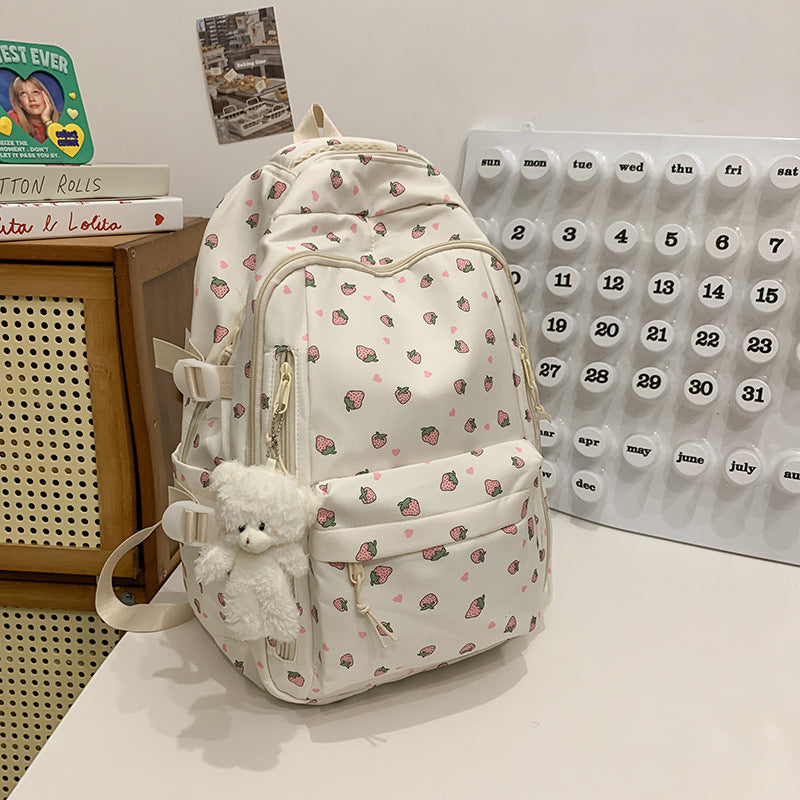 Elegant Floral Print School Backpack