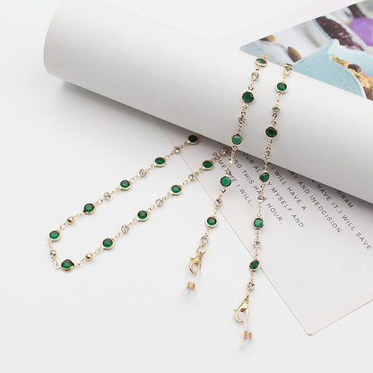Stylish Gemstone-Linked Eyewear Chain Acalora