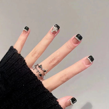 Glamorous artificial nail set with sparkling crystal embellishments Acalora