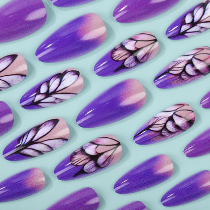 Artificial nails with an elegant floral pattern Acalora