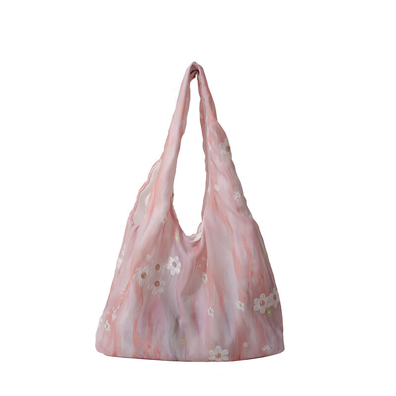 Elegant Floral Printed Shoulder Tote Bag Acalora