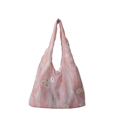Elegant Floral Printed Shoulder Tote Bag Acalora